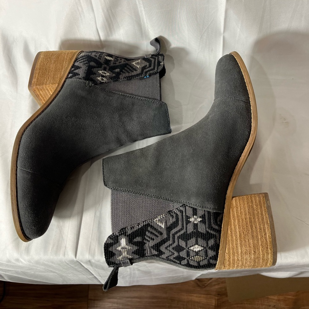 Toms Esme Forged Iron Grey & Jacquard Boots | 10 - Picture 10 of 14